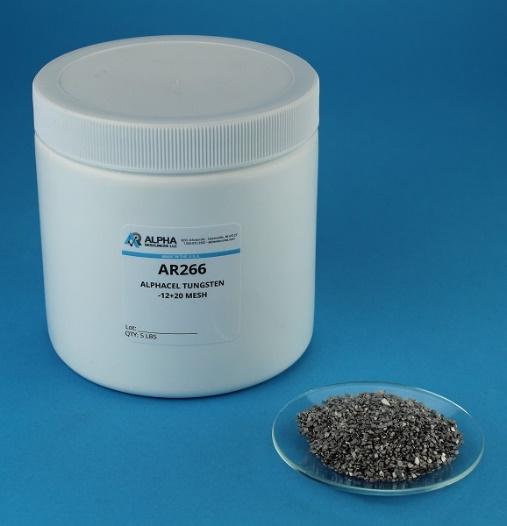 ALPHACEL I (LECOCEL) Tungstênio, Grão Grosso (malha -12 + 20), FRASCO COM 2,27KG - ALPHA RESOURCES
